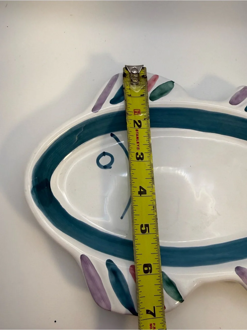 VTG Italian Caleca Fish Dish / Plate Hand Painted Colorful Made In Italy 9.5”